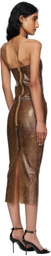 Miaou Brown Lila Latex Midi Dress