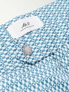 Mr P. - Straight-Leg Mid-Length Printed Swim Shorts - Blue