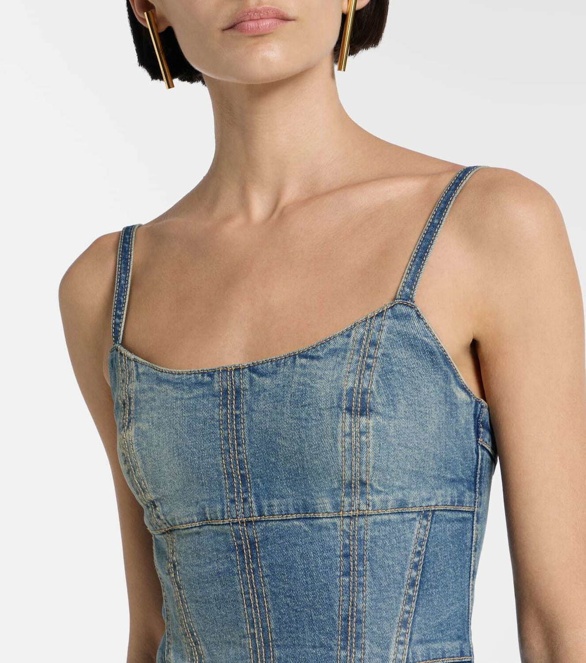 McQueen Denim midi dress