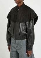 JW Anderson Cape-effect Leather Jacket Black