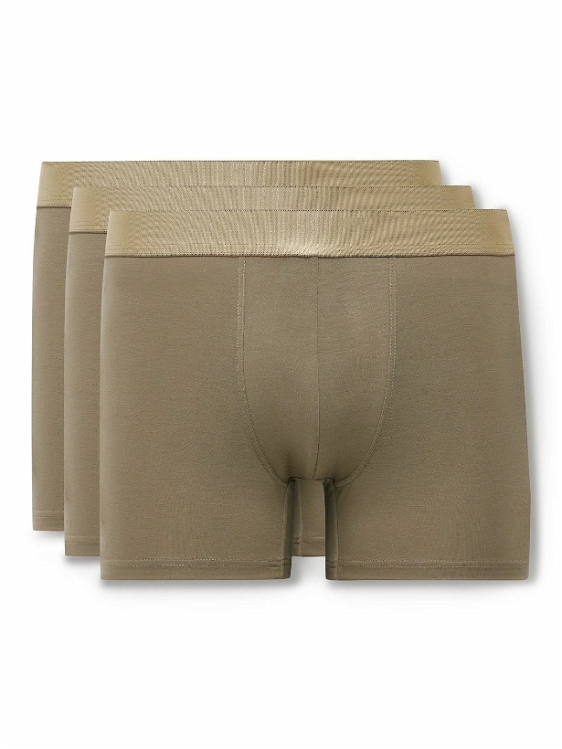 Photo: CDLP - Three-Pack Stretch-Lyocell Boxer Briefs - Brown