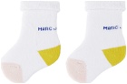 Marc Jacobs Two-Pack Baby White Jacquard Socks
