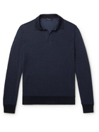 LORO PIANA - Roadster Slim-Fit Knitted Silk and Linen-Blend Polo Shirt - Blue