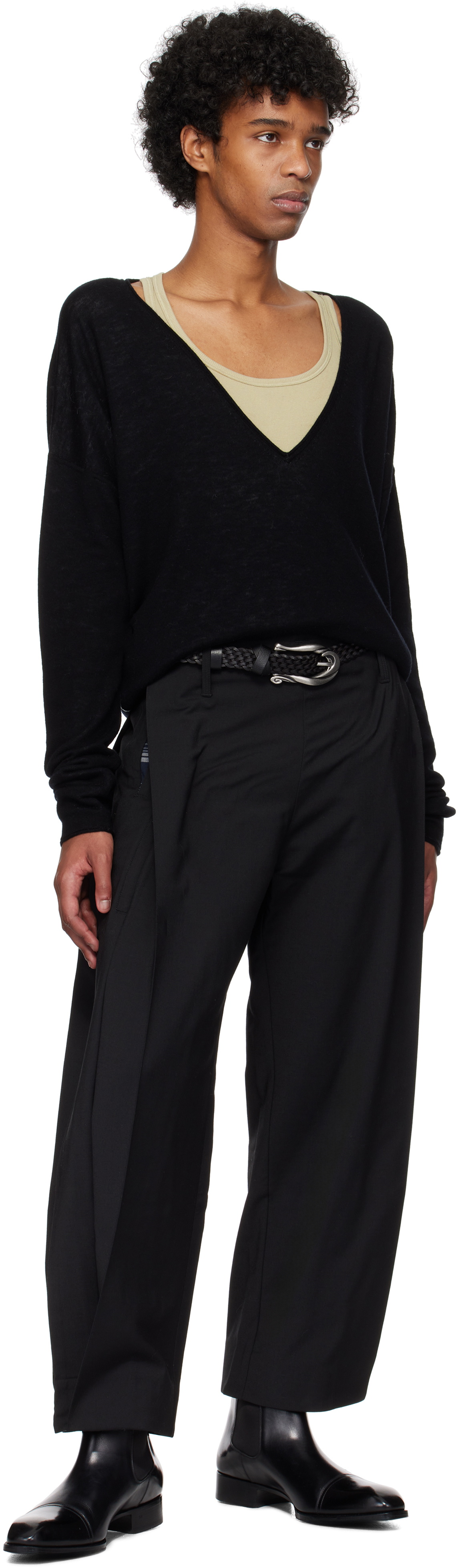 Fax Copy Express Black Twisted Hardware Belt Fax Copy Express