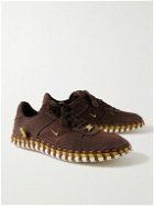 Nike - Jacquemus J Force 1 Low LX SP Suede and Embellished Mesh Sneakers - Brown