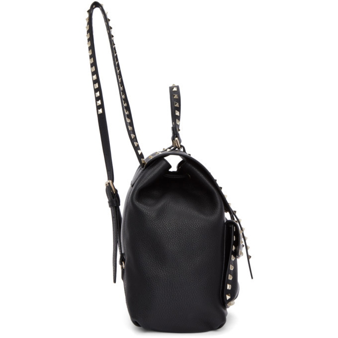 Rockstud spike leather backpack Valentino Garavani Black in Leather -  17819724