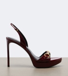 Gucci Donna patent leather platform sandals