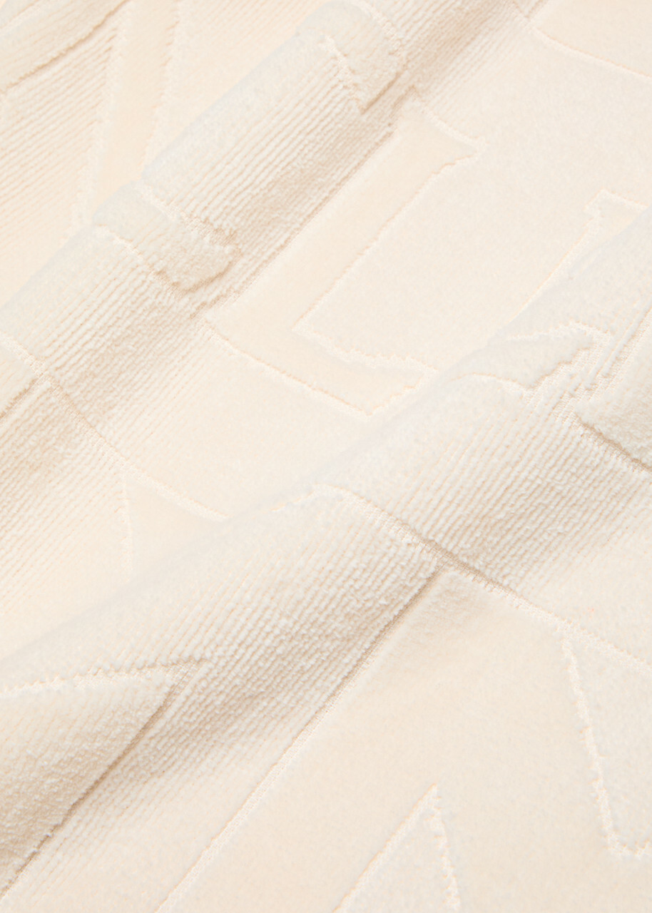 Moncler Monogram-jacquard Beach Towel - Cream - One Size