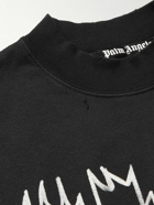 Palm Angels - Logo-Print Cotton-Jersey Sweatshirt - Black