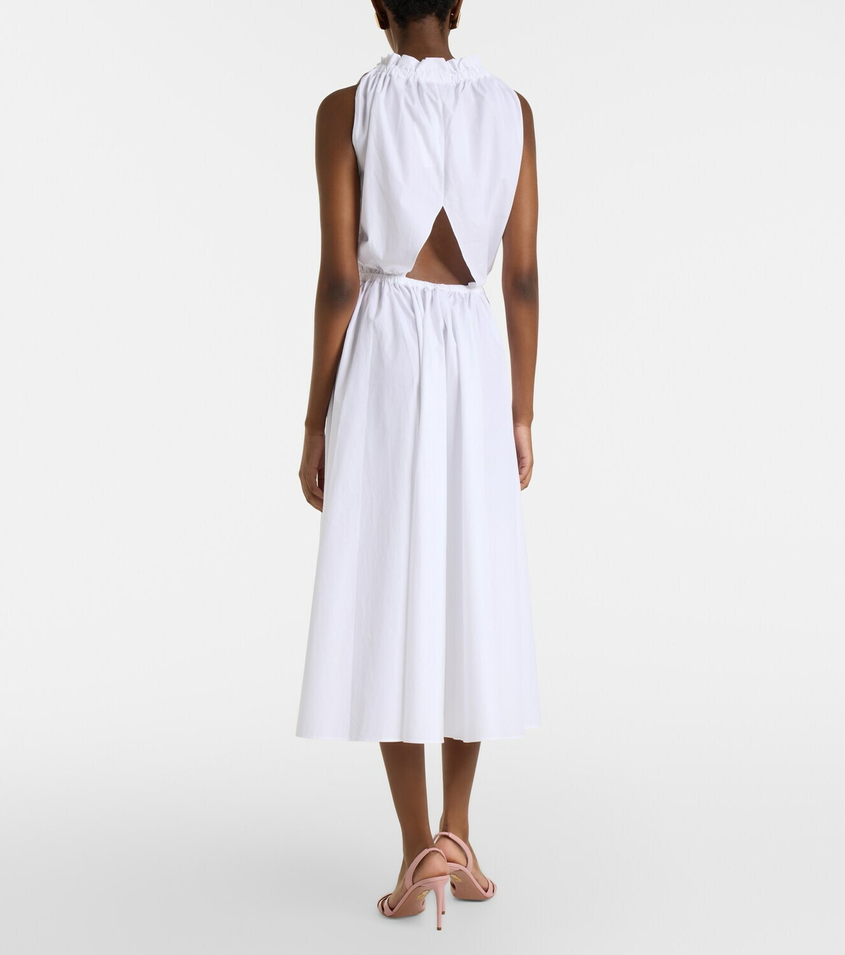 Patou Gathered cotton midi dress