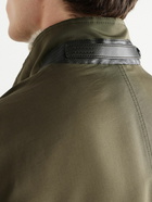 TOM FORD - Leather-Trimmed Cotton and Silk-Blend Bomber Jacket - Green