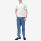 Fred Perry Authentic Men's Slim Fit Twin Tipped Polo Shirt in White/French Navy