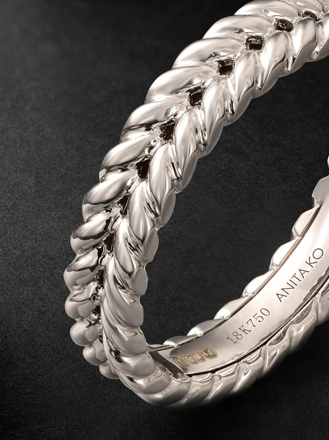 Anita Ko - Braided 18-Karat White Gold Ring - Silver