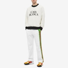 Casablanca Men's Terry Colour Block Embroidered Sweat in Off White