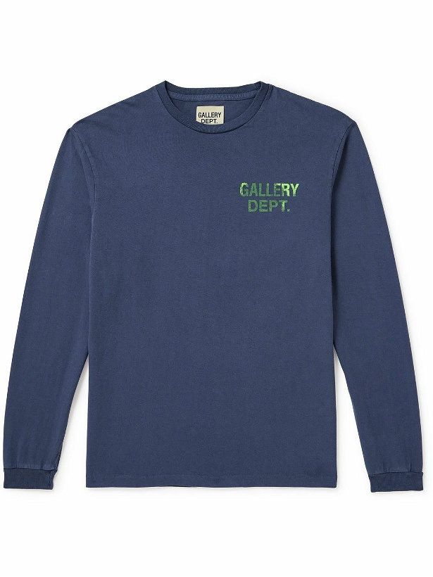 Photo: Gallery Dept. - Souvenir Logo-Print Cotton-Jersey T-Shirt - Blue