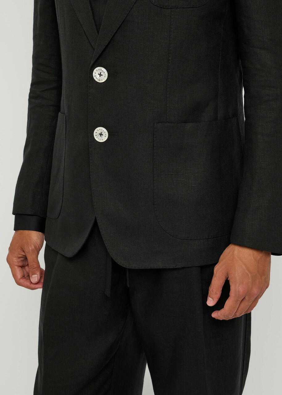 テーラードジャケット DOLCE & GABBANA DOUBLE-BREASTED LINEN JACKET Double-breasted linen fabric jacket in White for Men
