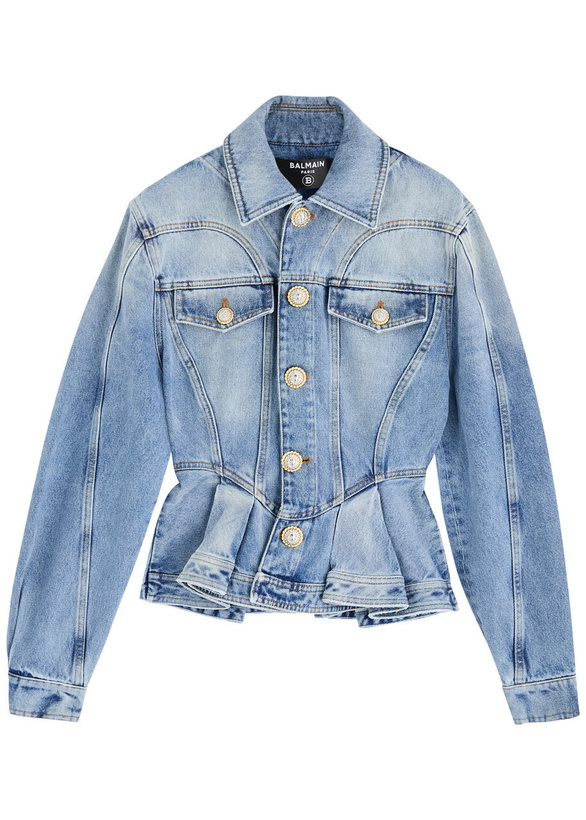 Photo: Balmain Peplum Denim Jacket