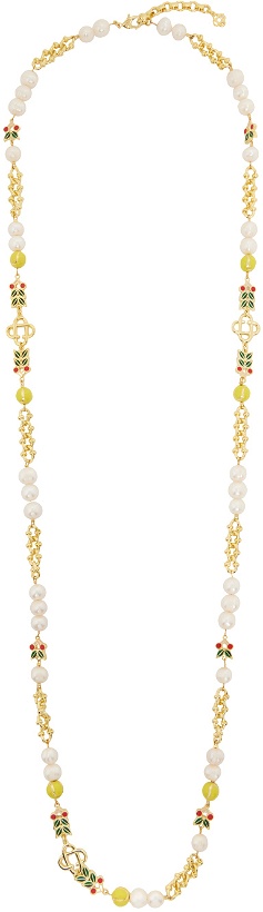 Photo: Casablanca White & Gold Laurel Long Necklace