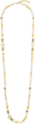 Casablanca White & Gold Laurel Long Necklace
