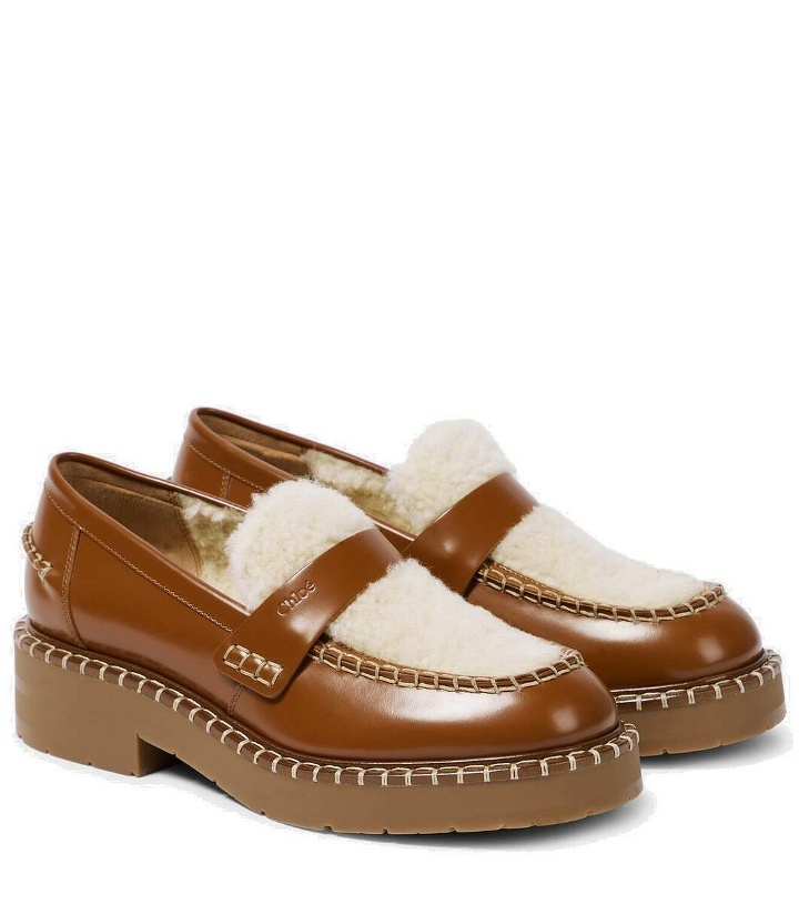 Photo: Chloé Noua shearling-trimmed leather loafers