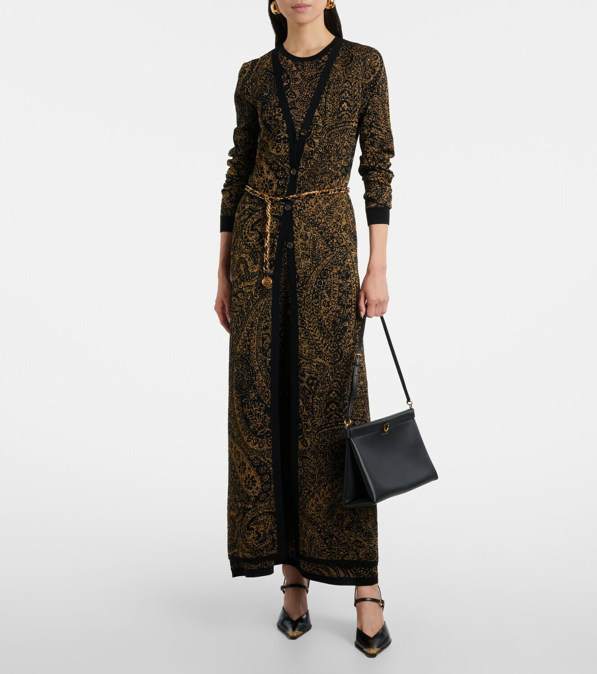 Etro Paisley wool-blend lamé cardigan