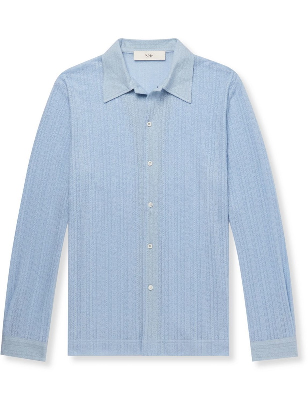 Photo: Séfr - Ripley Organic Cotton-Blend Shirt - Blue