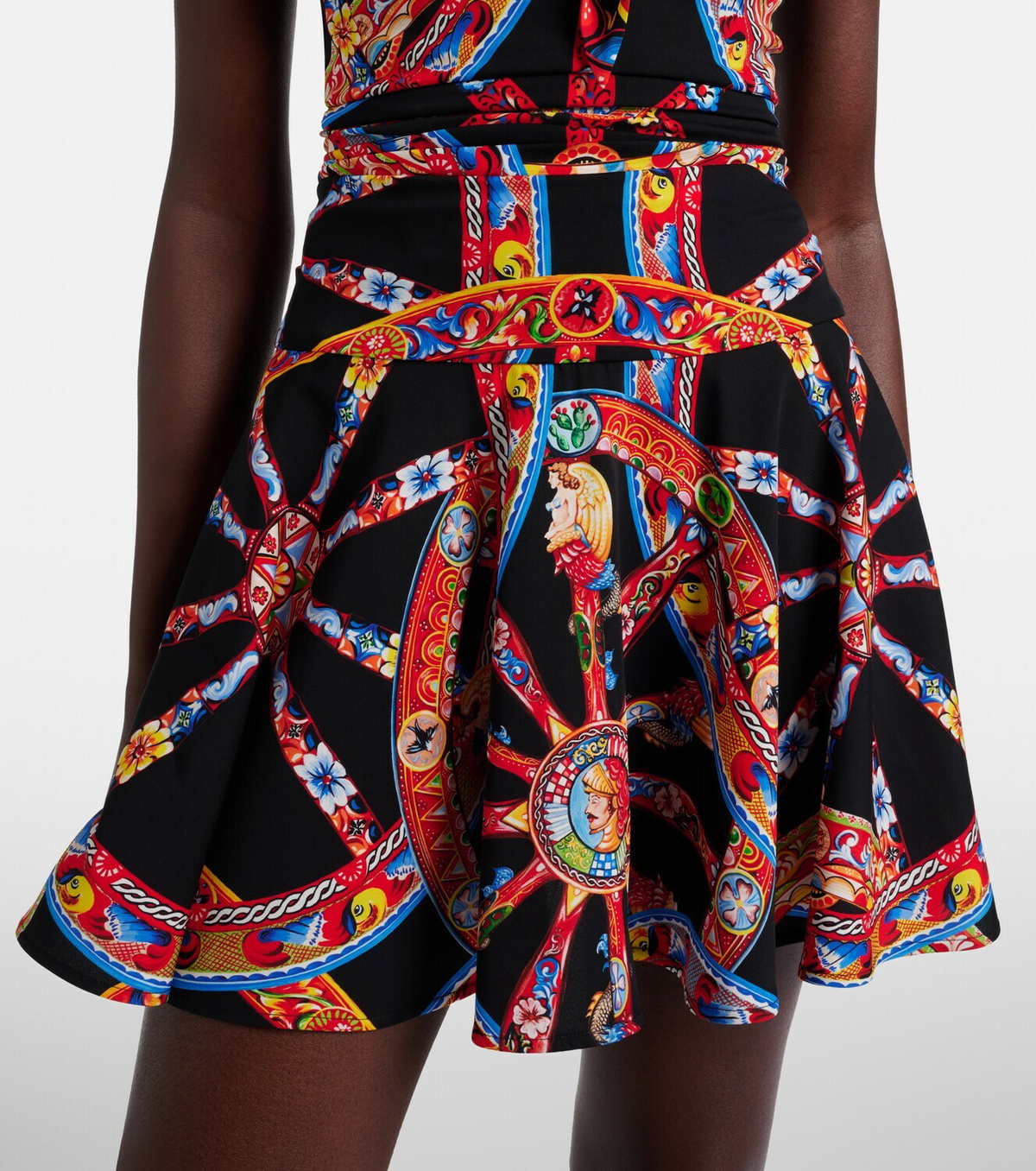 Dolce&Gabbana Printed silk-blend minidress