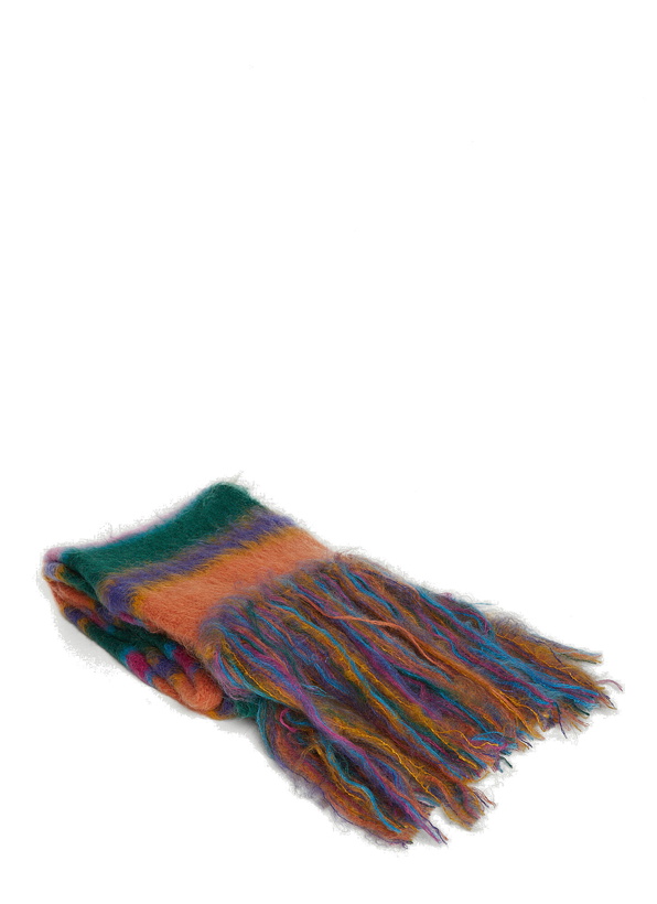 Photo: Fuzzy Stripe Scarf in Multicolour