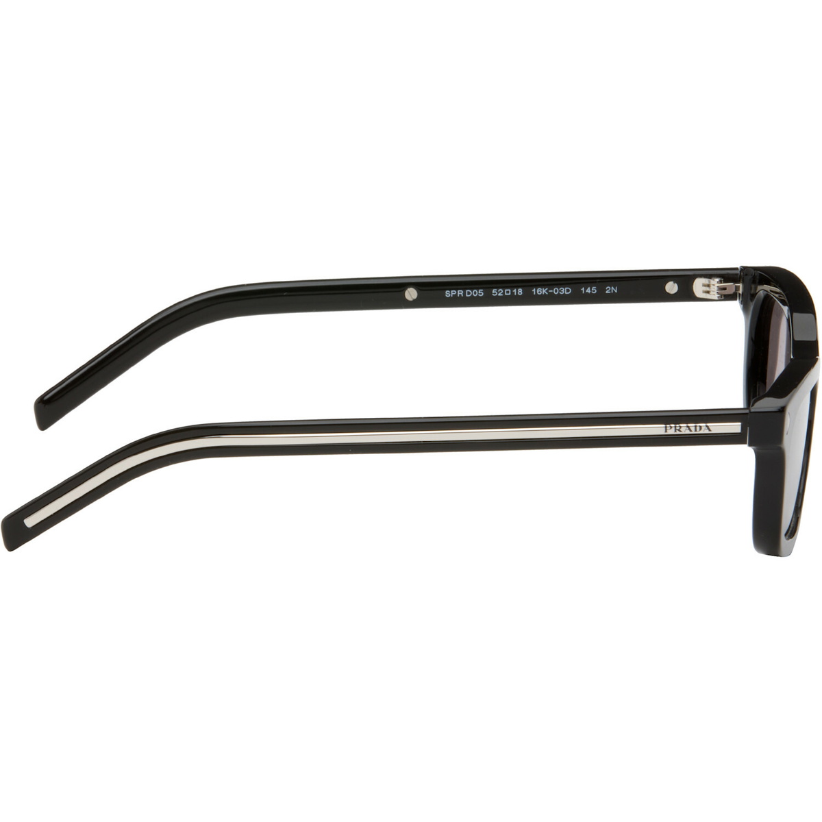 Prada Eyewear Black Iconic Metal Plaque Sunglasses
