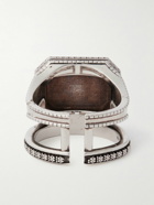 Alexander McQueen - Logo-Engraved Burnished Silver-Tone Signet Ring - Silver