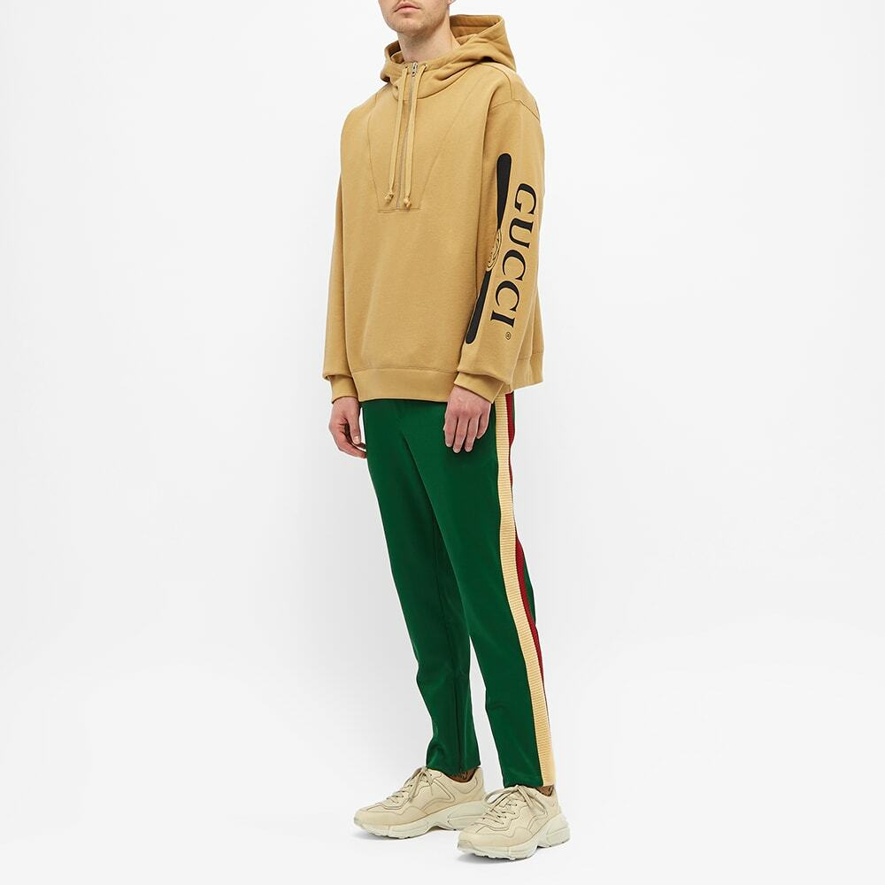 Gucci Men's Half Zip Popover Logo Hoody in Camel Gucci
