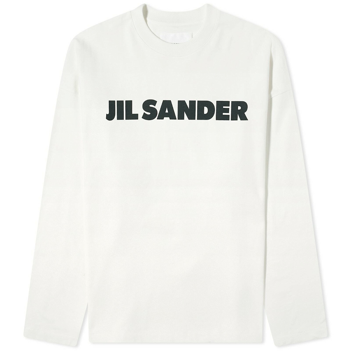 Photo: Jil Sander Men's Long Sleeve Logo T-Shirt in Porcelain