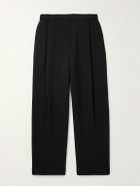 Amomento - Martin Straight-Leg Pleated Wool-Blend Trousers - Black
