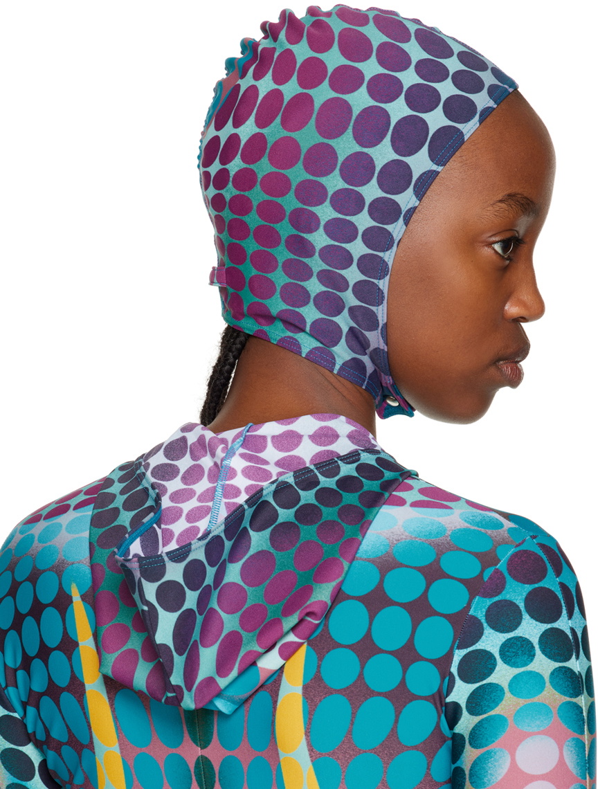 Jean Paul Gaultier Blue & Purple Cyber Dot Hood Jean Paul