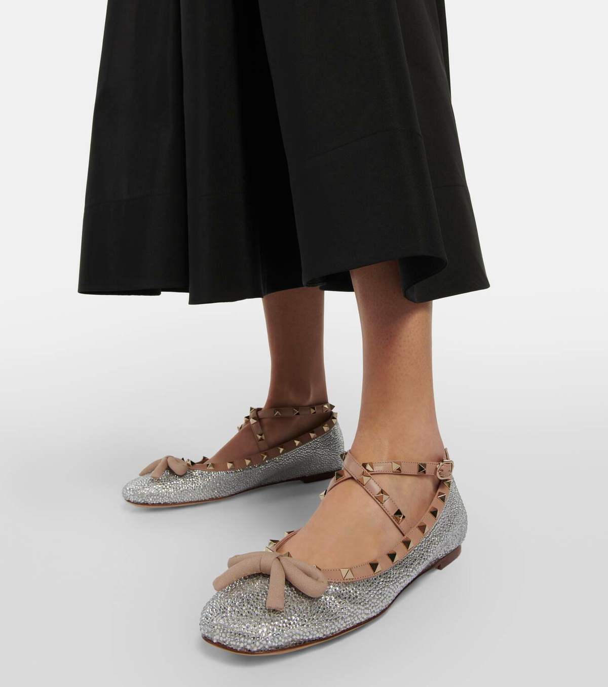 Valentino Garavani Rockstud embellished ballet flats