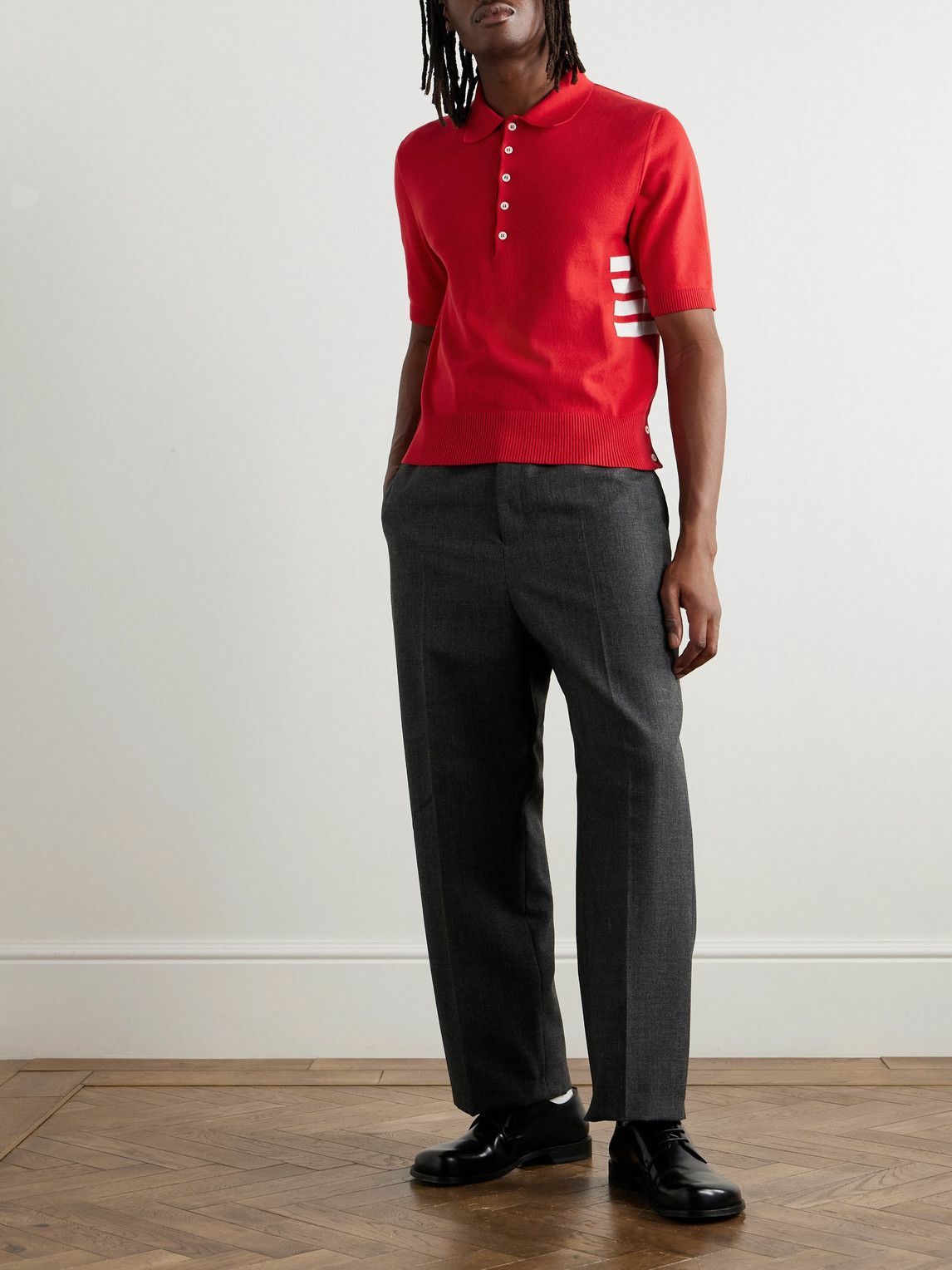 Thom Browne - Slim-Fit Striped Cotton Polo Shirt - Red