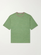 Auralee - Striped Wool-Jersey T-Shirt - Green