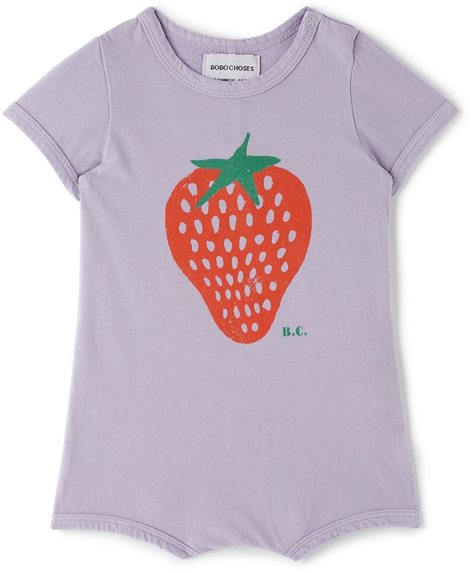 Photo: Bobo Choses Baby Purple Strawberry Bodysuit