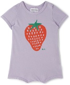 Bobo Choses Baby Purple Strawberry Bodysuit