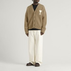 AMI Paris Men's Alpaca Cardigan With ADC in Putty Beige/Ecru