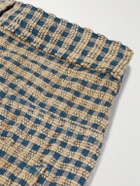 Story mfg. - Lush Barrel-Leg Pleated Checked Organic Cotton Trousers - Brown