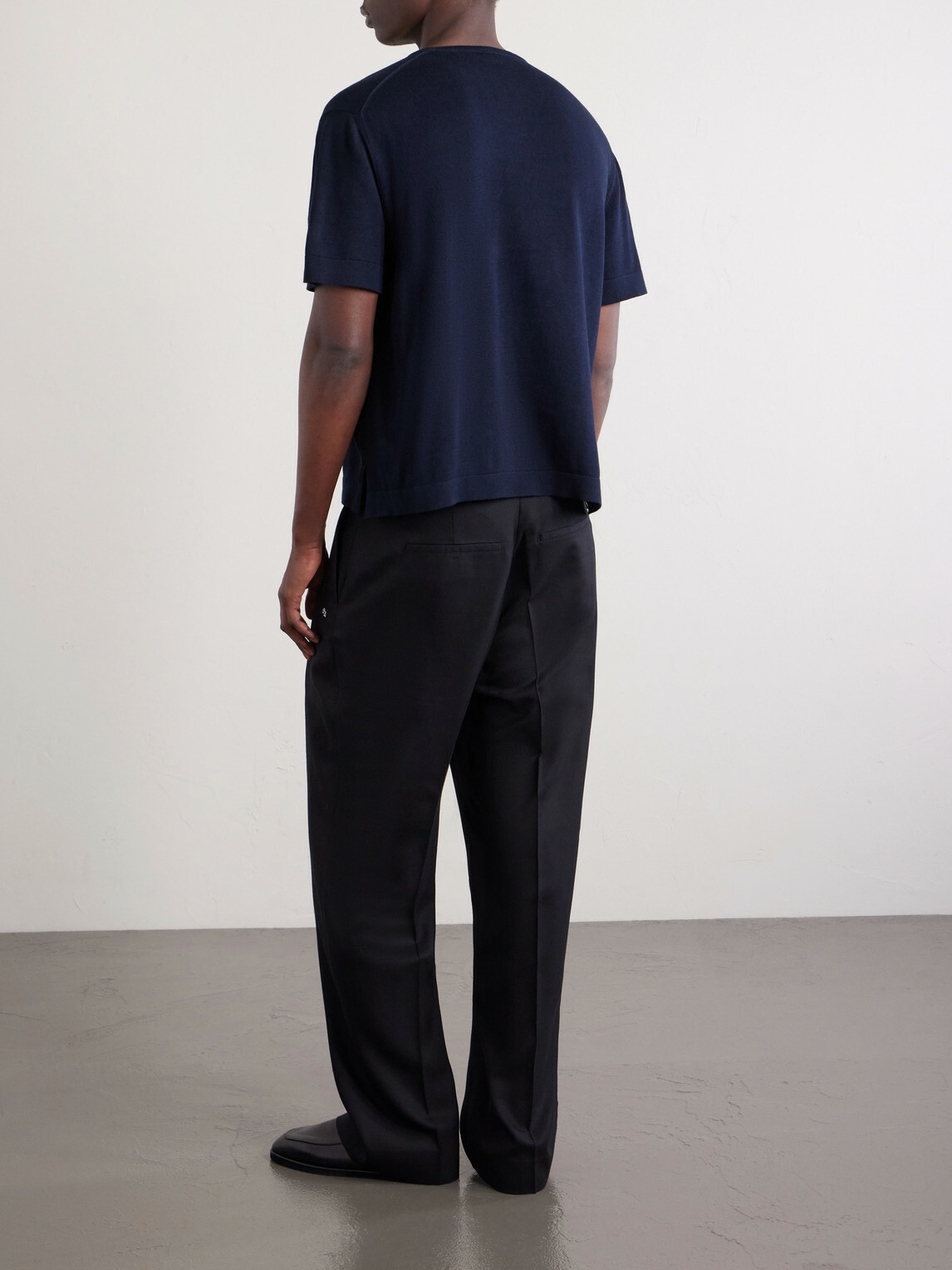 Stòffa - Knitted Cotton T-Shirt - Blue