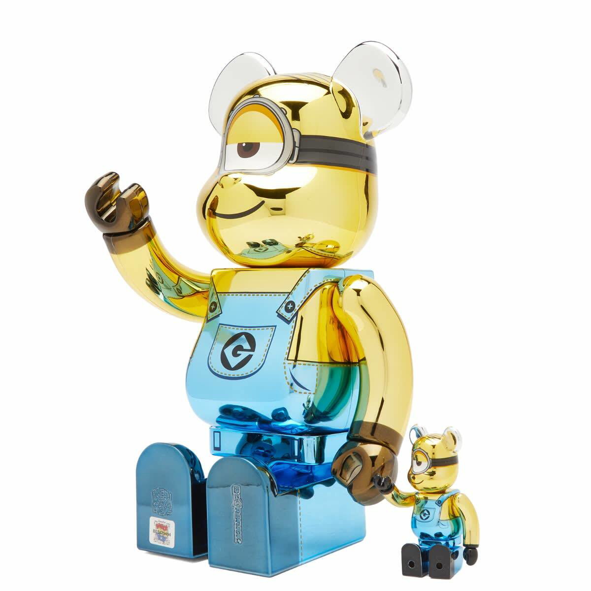 MEDICOM TOY - BE@RBRICK STUART Chrome Ver. 100％ &amp; 400％ BE@RBRICK Minions Stuart: Chrome Ver. 400％: MEDICOM TOY 37