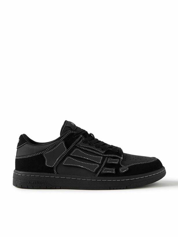 Photo: AMIRI - Skel-Top Suede and Leather Sneakers - Black