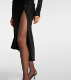 Givenchy 4G lace-trimmed jersey midi dress