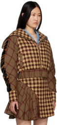 SHUTING QIU Brown Patchwork Jacket
