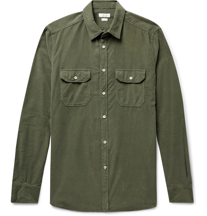 Photo: Incotex - Cotton-Corduroy Shirt - Green