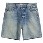 Rhude Men's Boxy Traxedo Denim Shorts in Isla Indigo