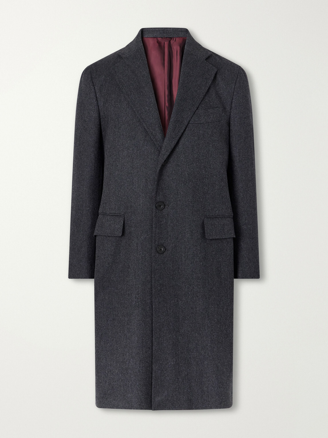Rubinacci - Herringbone Virgin Wool Coat - Gray