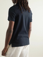 Burberry - Logo-Embroidered Cotton-Piqué Polo Shirt - Blue